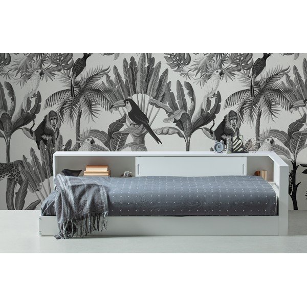 Biela jednolôžková posteľ z borovicového dreva WOOOD Connect, 90 x 200 cm-image-1