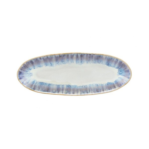 Modrý kameninový servírovací tanier Costa Nova Brisa, dĺžka 24 cm