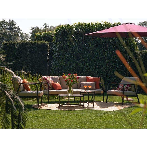 Béžová hliníková záhradná lounge súprava pre 5 Nice – Hartman-image-1