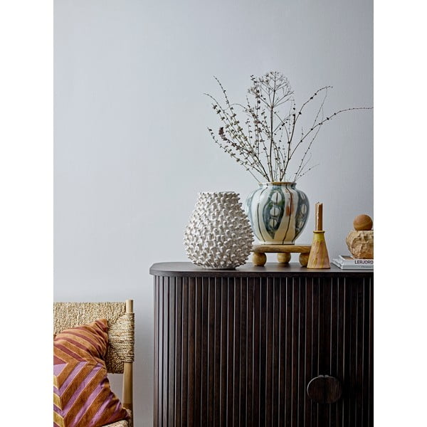 Krémová ručne vyrobená váza z kameniny Spikey – Bloomingville-image-1