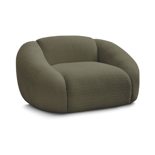 Zelené kreslo z textílie bouclé Tina – Bobochic Paris