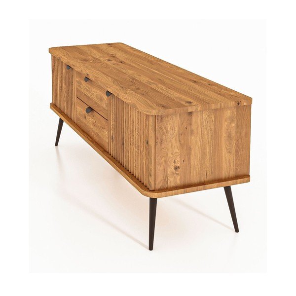 Nízka komoda z dubového dreva v prírodnej farbe 144x57 cm Kula - The Beds-image-3