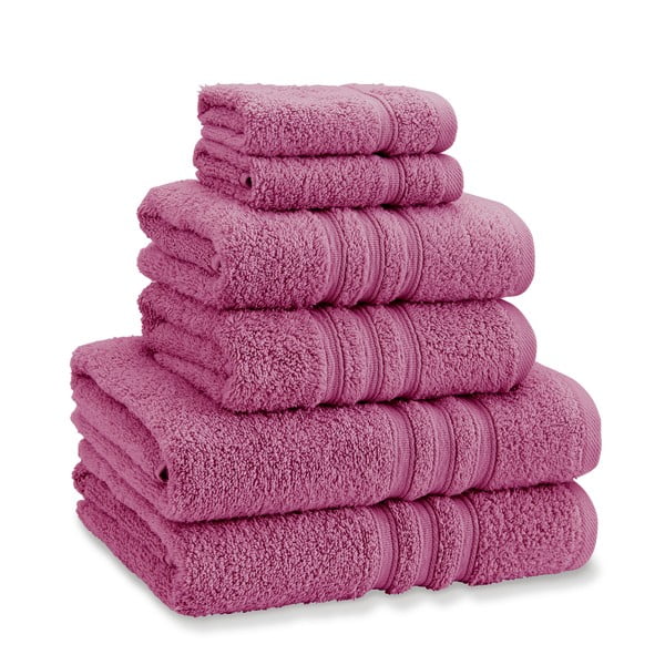 Tmavoružové froté bavlnené uteráky a osušky v súprave 6 ks Zero Twist – Catherine Lansfield