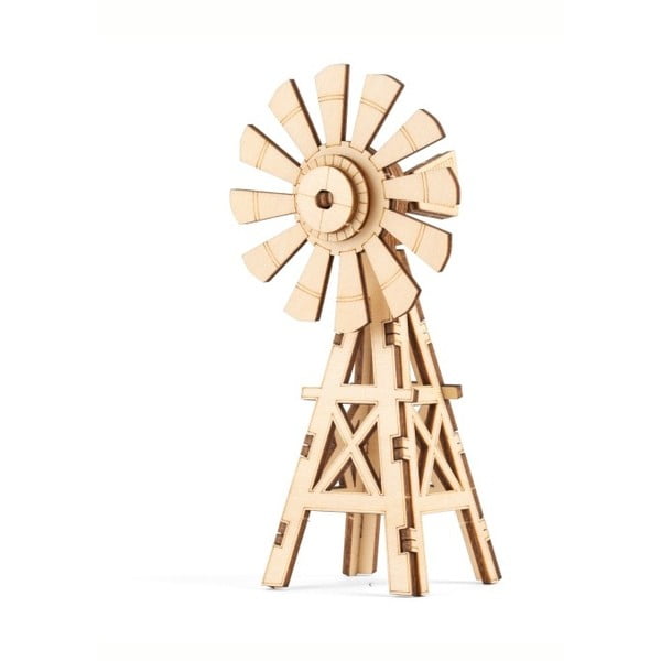 3D drevené puzzle s motívom mlynu Kikkerland Windmill