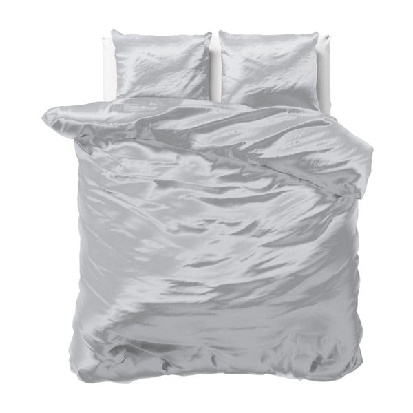 Sivé obliečky zo saténového mikroperkálu na dvojlôžko Sleeptime, 240 × 220 cm