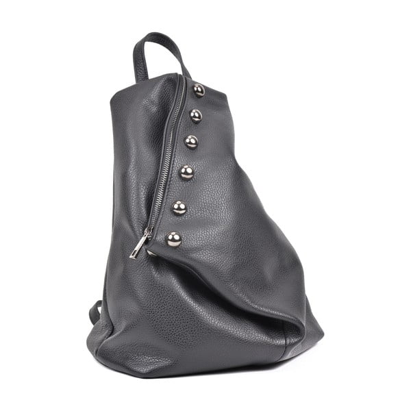 Čierny kožený batoh Luisa Vannini Mell-image-2