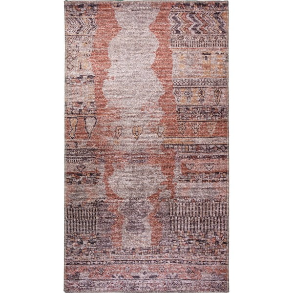 Svetločervený prateľný koberec 80x50 cm - Vitaus