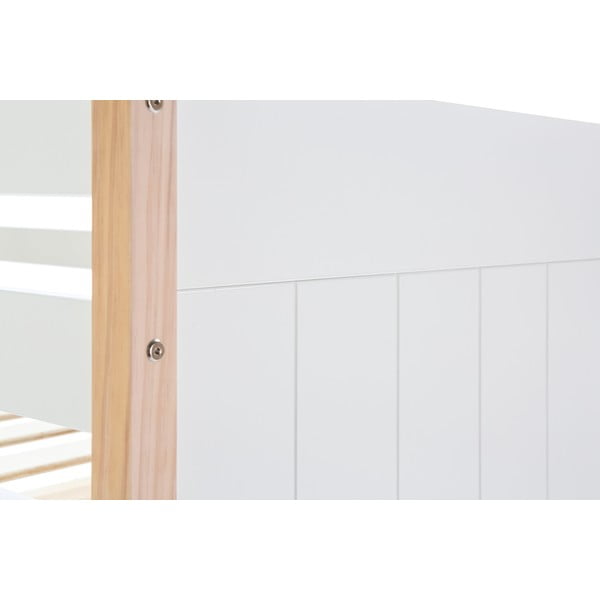 Biela poschodová detská posteľ z borovicového dreva 90x190 cm Kiara – Marckeric-image-1