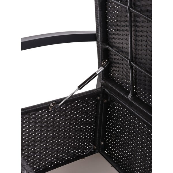 Čierna záhradná lavica z umelého ratanu Ferrara – Garden Pleasure-image-3