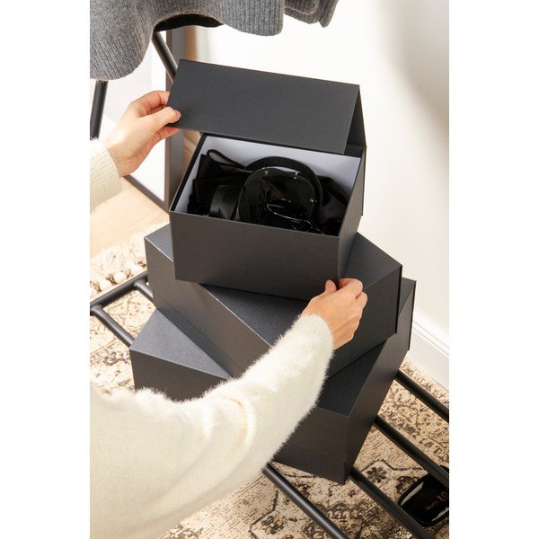 Kartónové úložné boxy s vekom v súprave 3 ks Ilse – Bigso Box of Sweden-image-2