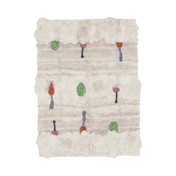 Krémový bavlnený detský hrací koberec 120x160 cm Veggie Garden – Lorena Canals