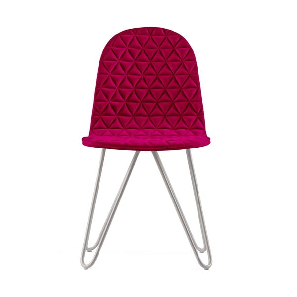 Ružová stolička s kovovými nohami IKER Mannequin X Triangle