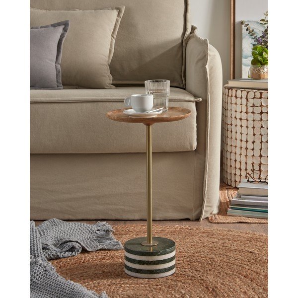 Okrúhly odkladací stolík z mangového dreva La Forma Lleyton, výška 25 cm-image-3