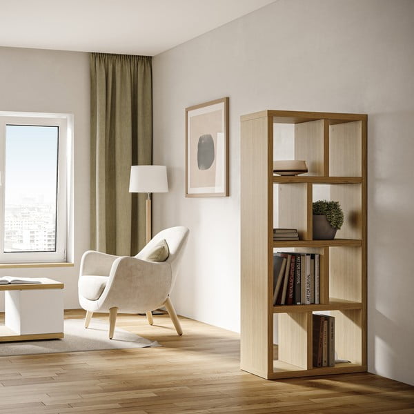 Knižnica v dekore duba v prírodnej farbe 70x159 cm Berlin – TemaHome-image-1