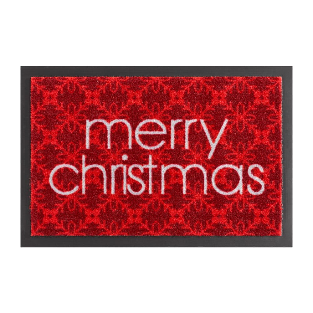Červená rohožka Hanse Home Merry Christmas, 40 × 60 cm