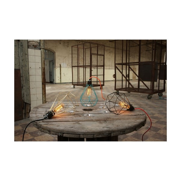 Svietidlo s čiernym tienidlom a červeným káblom Filament Style Diamond #1-image-4