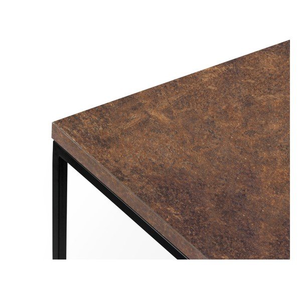 Hnedý konferenčný stolík s čiernymi nohami TemaHome Gleam, 50 cm-image-1