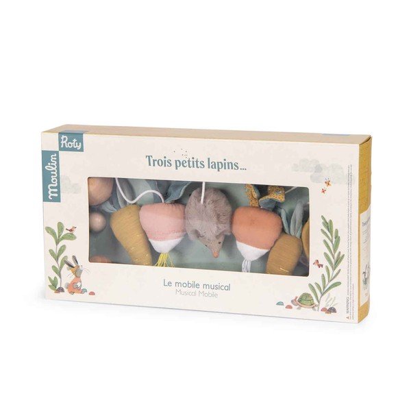Hudobný závesný kolotoč Trois Petits Lapins – Moulin Roty-image-1