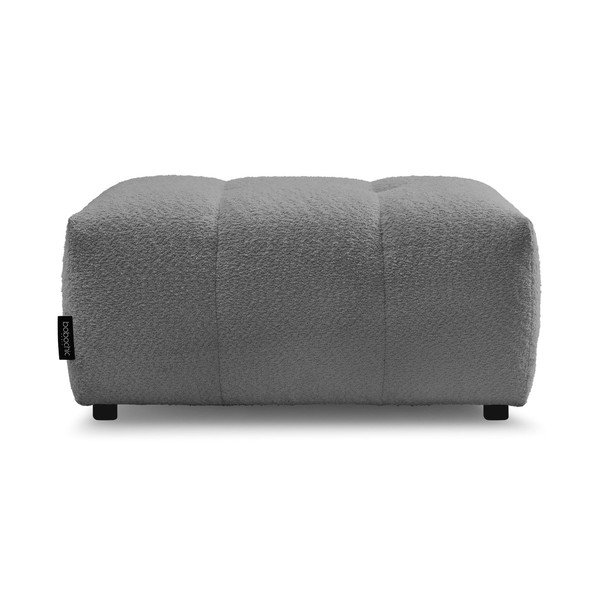 Sivá podnožka z textílie buklé Roxelane – Bobochic Paris