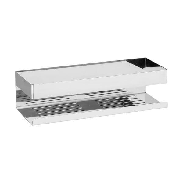 Samodržiaca kúpeľňová polička z nehrdzavejúcej ocele v lesklo striebornej farbe Genova – Wenko-image-1