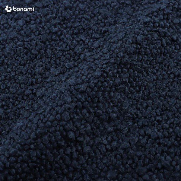 Tmavomodrý taburet z textílie bouclé Molino – Micadoni Home-image-3