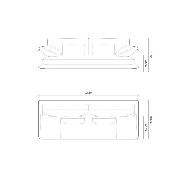 Béžová pohovka 220 cm Torino – Micadoni Home-image-4