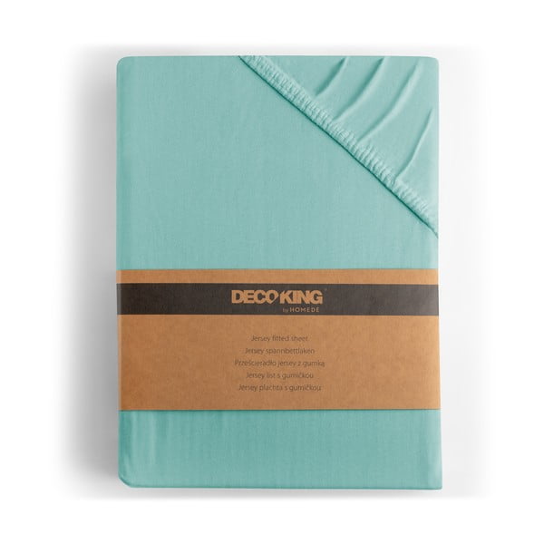 Tyrkysová napínacia plachta jersey 240x220 cm Amber – Restilo-image-4