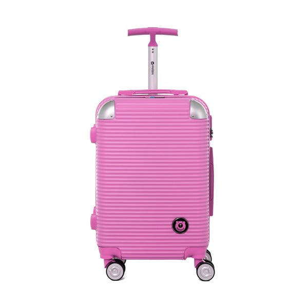 Ružový cestovný kufor na kolieskách s kódovým zámkom Teddy Bear Larisa, 44 l