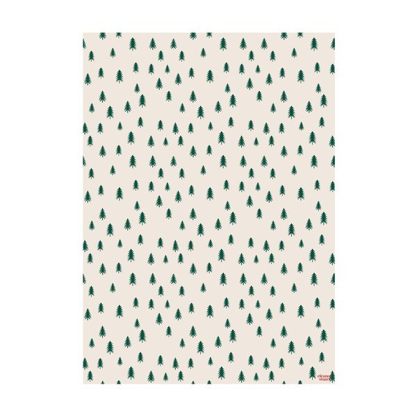 5 hárkov béžovo-zeleného baliaceho papiera eleanor stuart Christmas Trees, 50 x 70 cm-image-2