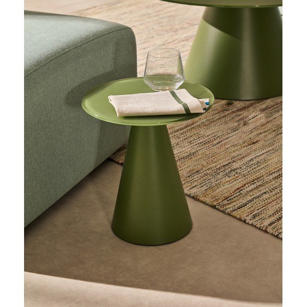 Okrúhly odkladací stolík so sklenenou doskou ø 30 cm Wilshire – Kave Home-image-1