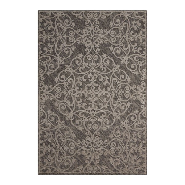 Hnedý koberec Nourison Damask Bosra, 213 × 152 cm