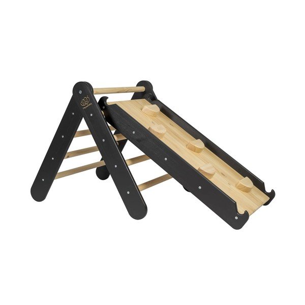Čierny pikler trojuholník z borovicového dreva 46x87x60 cm Montessori – Meowbaby