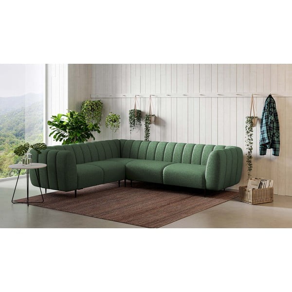 Tmavozelená rohová pohovka (ľavý roh/do L) Shel – Ghado-image-1