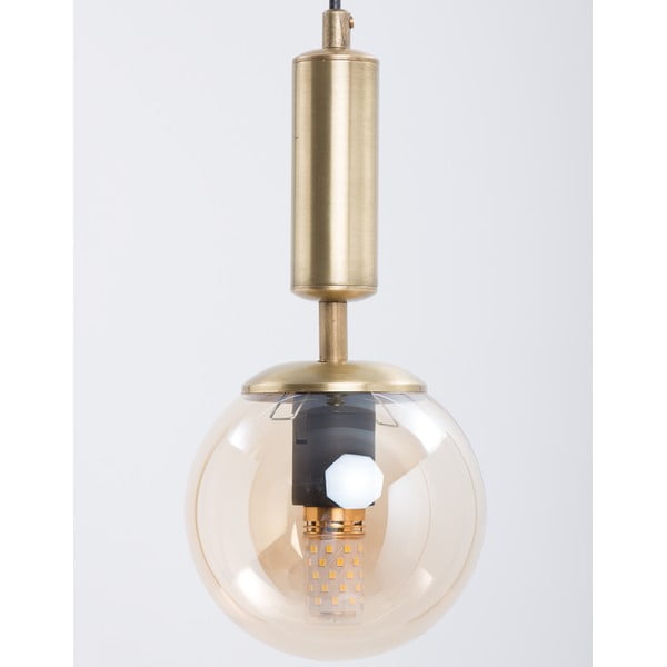 Žlté/v zlatej farbe závesné svietidlo so skleneným tienidlom ø 15 cm Hector – Squid Lighting-image-1