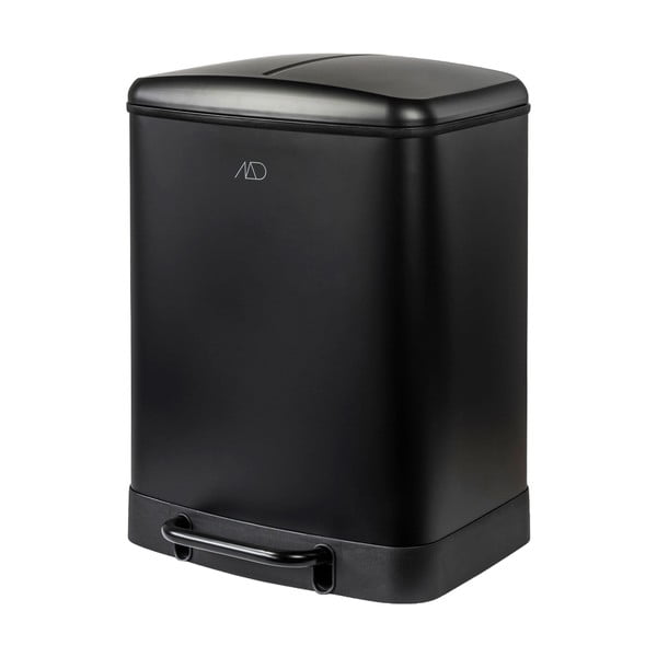 Čierny kovový pedálový odpadkový kôš na triedený odpad 24 l Wonda – Mette Ditmer Denmark