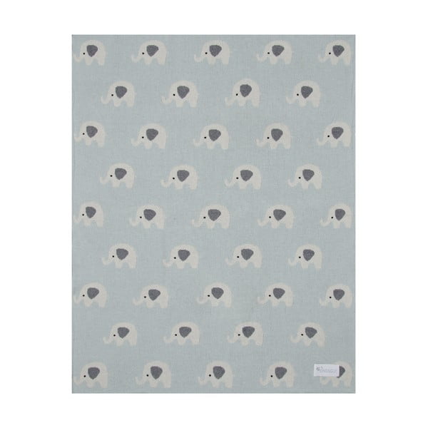 Modrá bavlnená detská deka Kindsgut Elephants, 80 x 100 cm-image-3