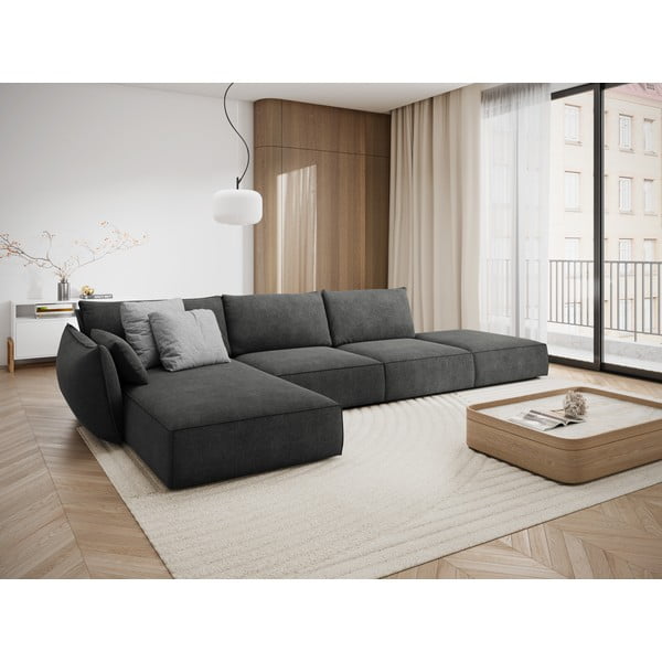 Sivá rohová pohovka (ľavý roh) Vanda - Mazzini Sofas-image-1