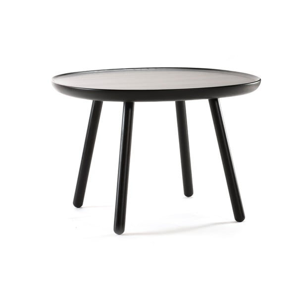 Čierny stolík z masívu EMKO Naïve, ø 64 cm