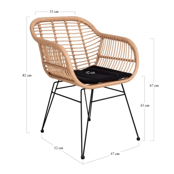 Set 2 záhradných kresiel z umelého ratanu House Nordic Trieste-image-4