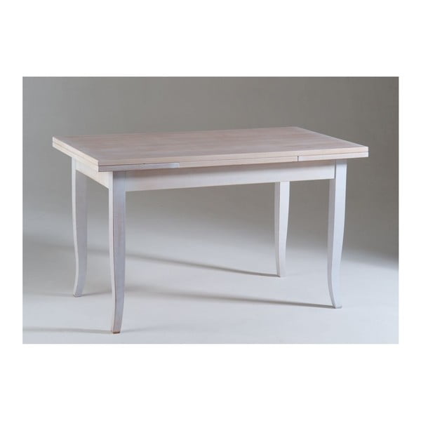 Biely drevený rozkladací jedálenský stôl Castagnetti Justine, 120 x 80 cm
