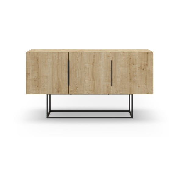 Nízka komoda v dekore duba v prírodnej farbe 150x80 cm Titan – Marckeric