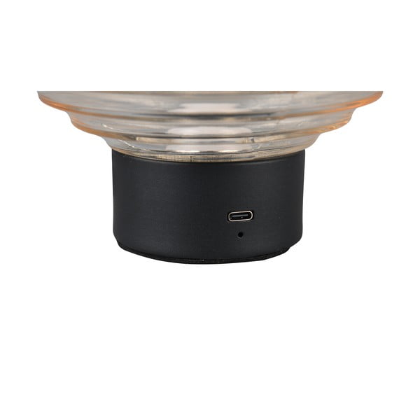 Čierno-béžová stmievateľná LED stolová lampa so skleneným tienidlom (výška 14,5 cm) Earl – Reality-image-3