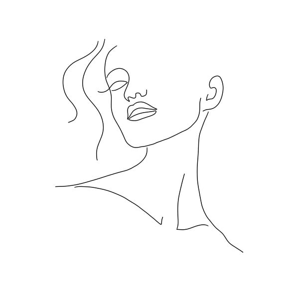 Plagát 29x41 cm Minimal Woman Face Line Art – Veronika Boulová