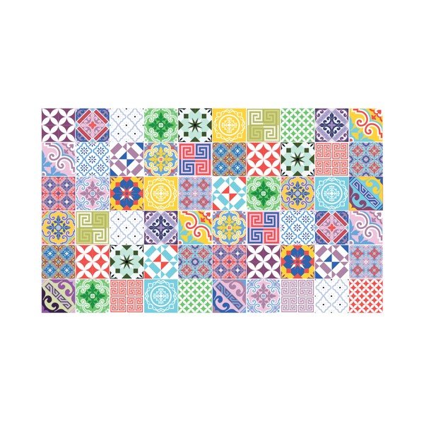 Sada 60 dekoratívnych samolepiek na stenu Ambiance Colorful, 20 × 20 cm-image-3
