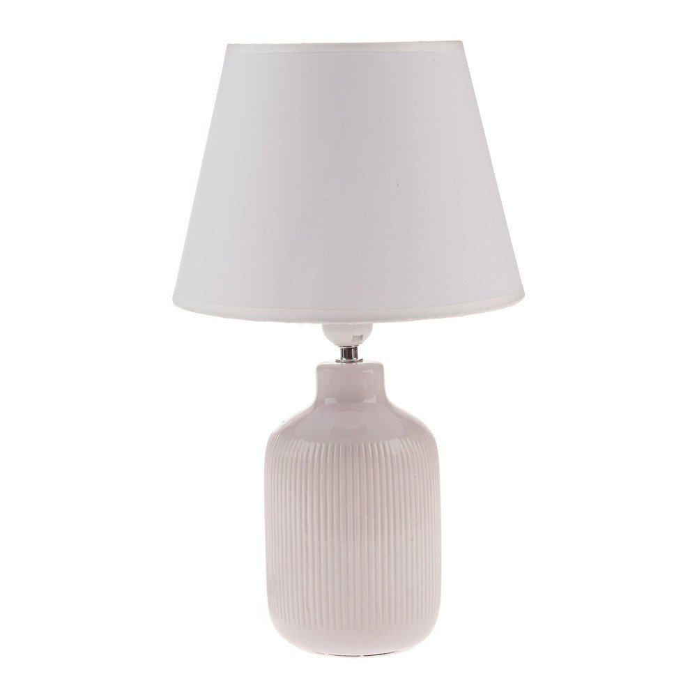 Krémová stolová lampa s textilným tienidlom (výška 41 cm) – Dakls