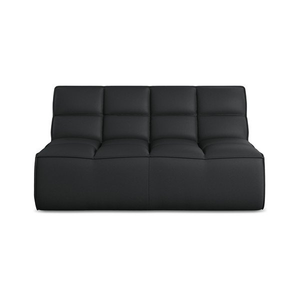 Čierny modul pohovky z imitácie kože Kalai – Makamii