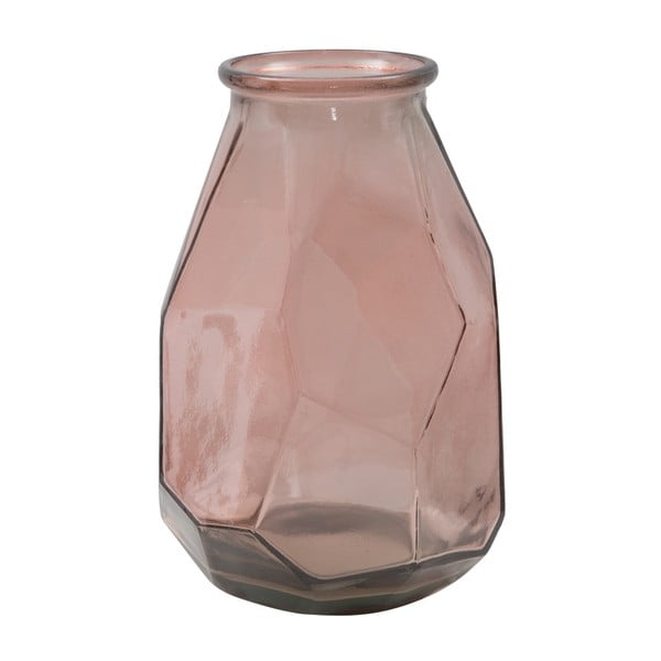 Ružová váza z recyklovaného skla Mauro Ferretti Stone, ⌀ 25 cm