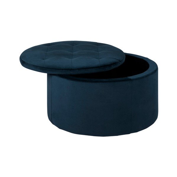 Tmavomodrý zamatový puf Actona Retina, ⌀ 60 cm-image-2