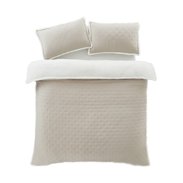 Krémové obliečky na dvojlôžko s baránkom 200x200 cm Cosy Nori – Catherine Lansfield