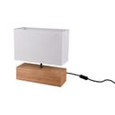 Stolová lampa s textilným tienidlom v bielo-prírodnej farbe (výška 30 cm) Woody – Reality